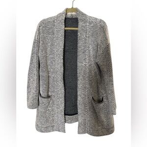 Marine Layer Birdseye Black and White Knit Cardigan Sweater sz M